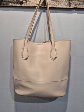 Joe Fresh Blush Beige Structured Faux Leather Tote Bag